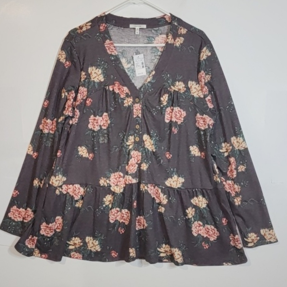Maurices 3 Tiered Blouse Long Sleeve NWT Size Xlarge